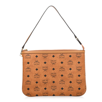 MCM Visetos Liz Shopper Tote Pouch Cognac 1 of 7