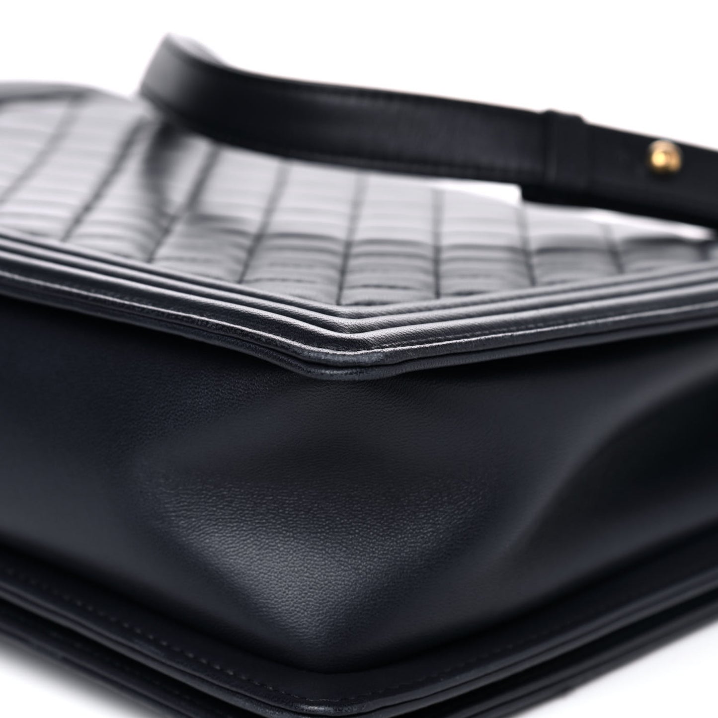 Lambskin Quilted Large Boy Flap Navy