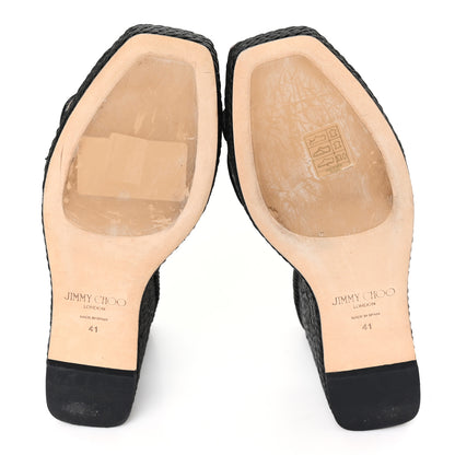 Jimmy Choo Suede Ariela 110 Wedge Sandals 41 Black 6 of 9
