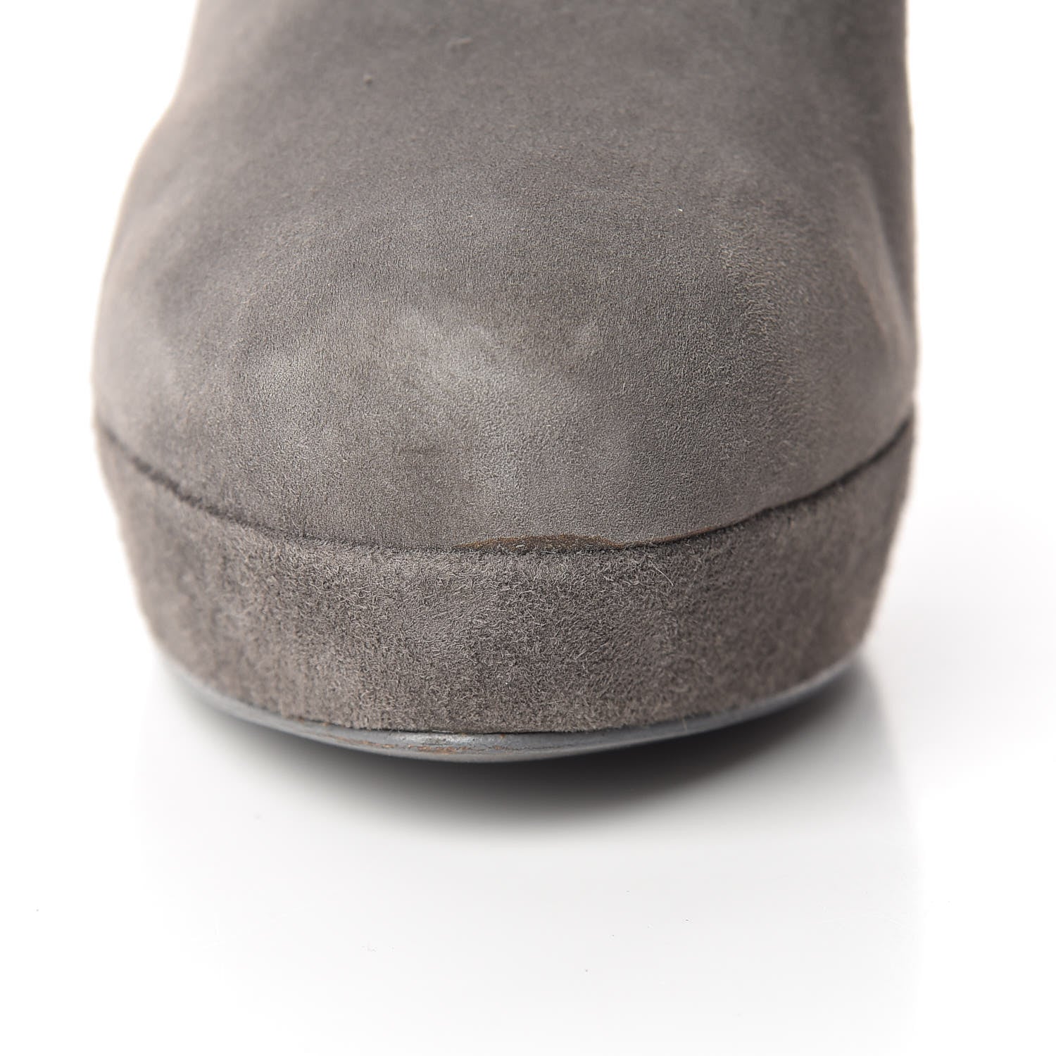 Saint Laurent Suede Knee High Boots 38.5 Grey 14 of 16