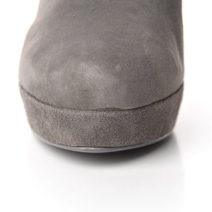 Saint Laurent Suede Knee High Boots 38.5 Grey 14 of 16