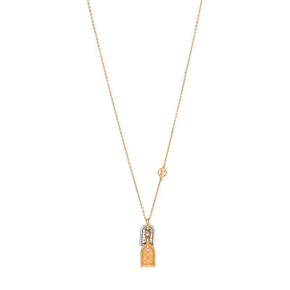 Louis Vuitton Nanogram Name Tag Necklace Gold 1 of 6