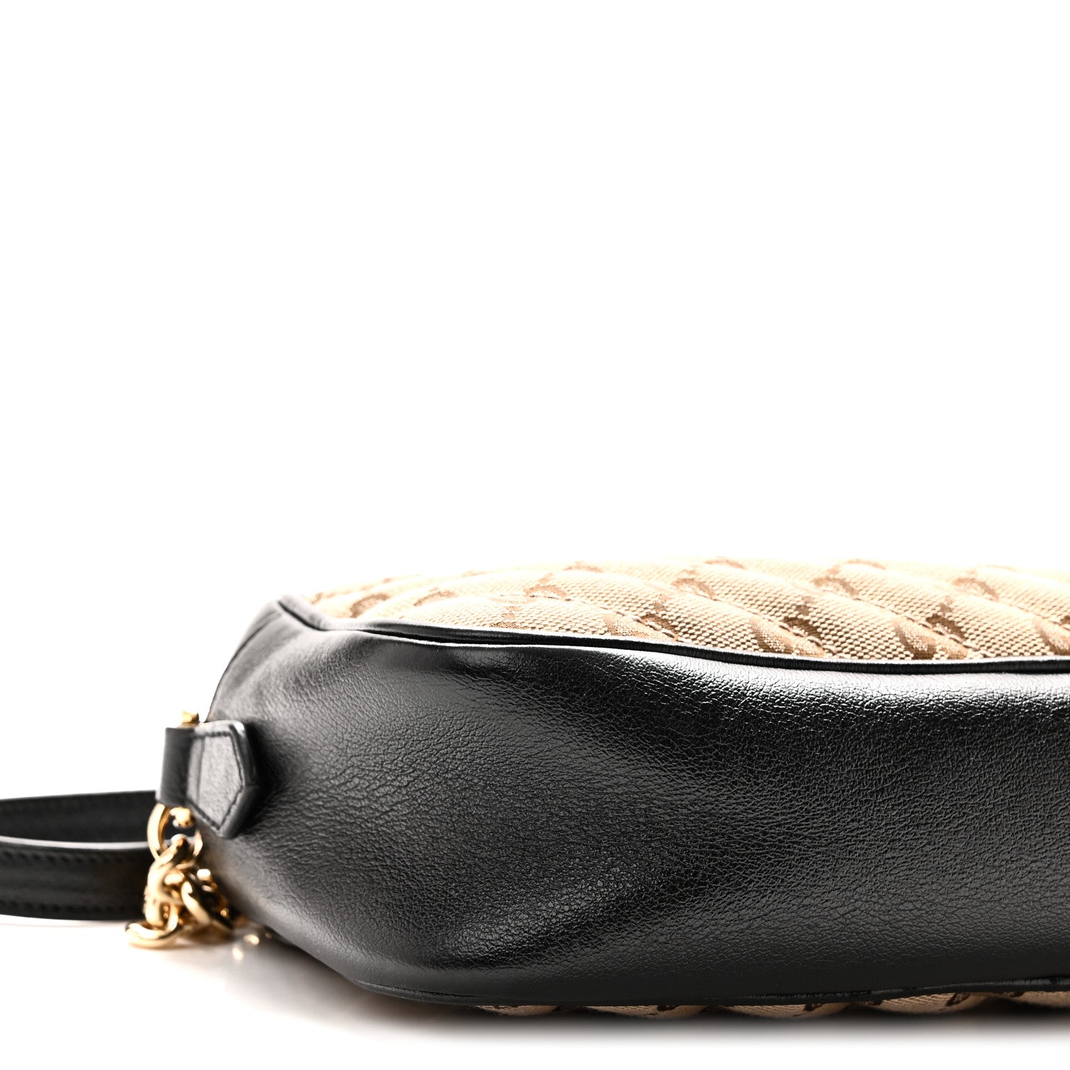 Gucci Monogram Matelasse Diagonal Small GG Marmont Chain Shoulder Bag Beige Black Beige Black 9 of 10