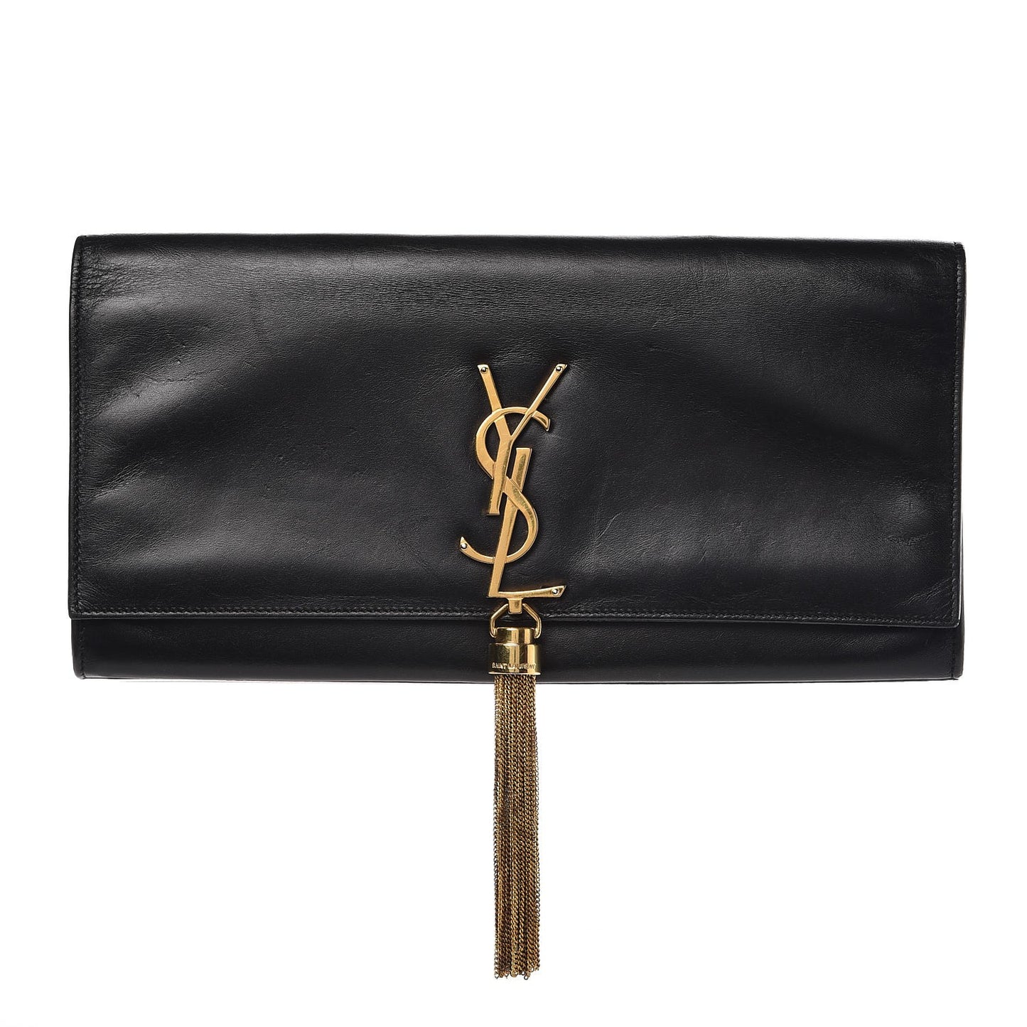 Calfskin Classic Monogram Tassel Clutch Black