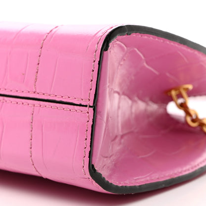 Mulberry Crocodile Embossed Calfskin Crescent Clutch Slate 9 of 9