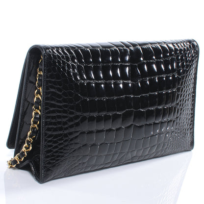 Chanel Shiny Crocodile Medium Single Flap Black 3 of 8