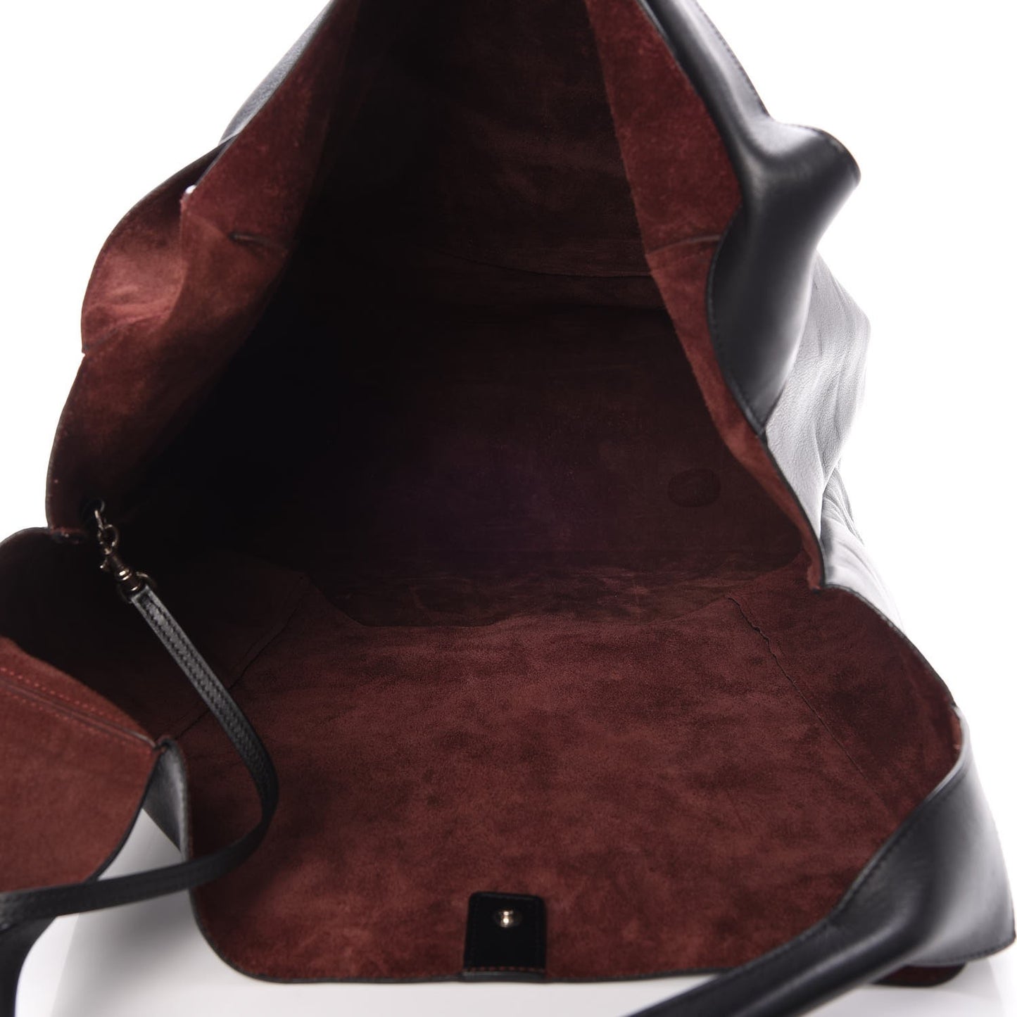 Shiny Smooth Calfskin Hobo Black