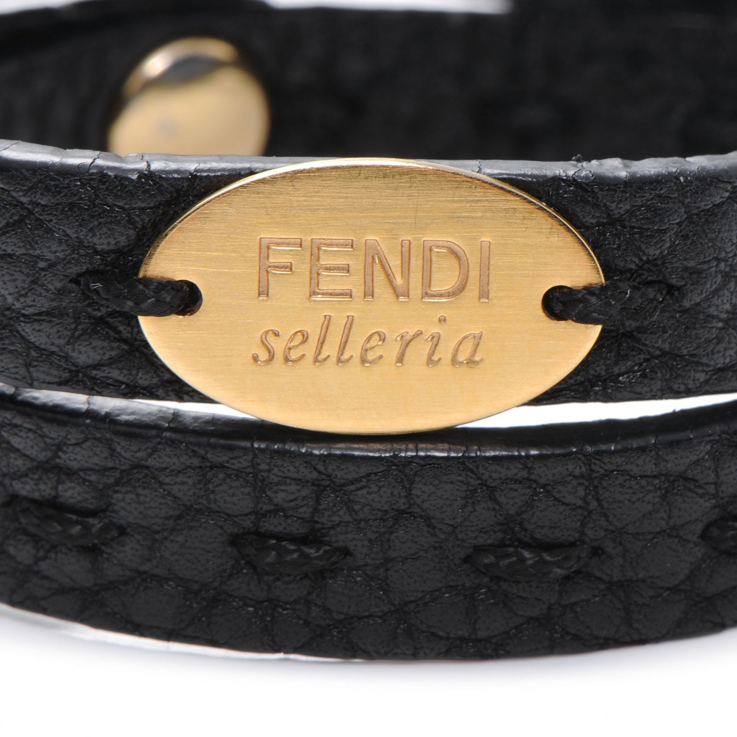 Fendi Calfskin Romano Selleria Bracelet Black 3 of 4