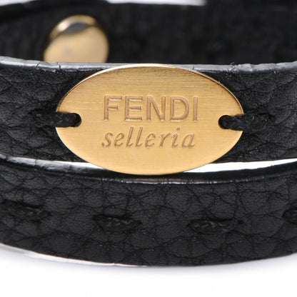 Fendi Calfskin Romano Selleria Bracelet Black 3 of 4