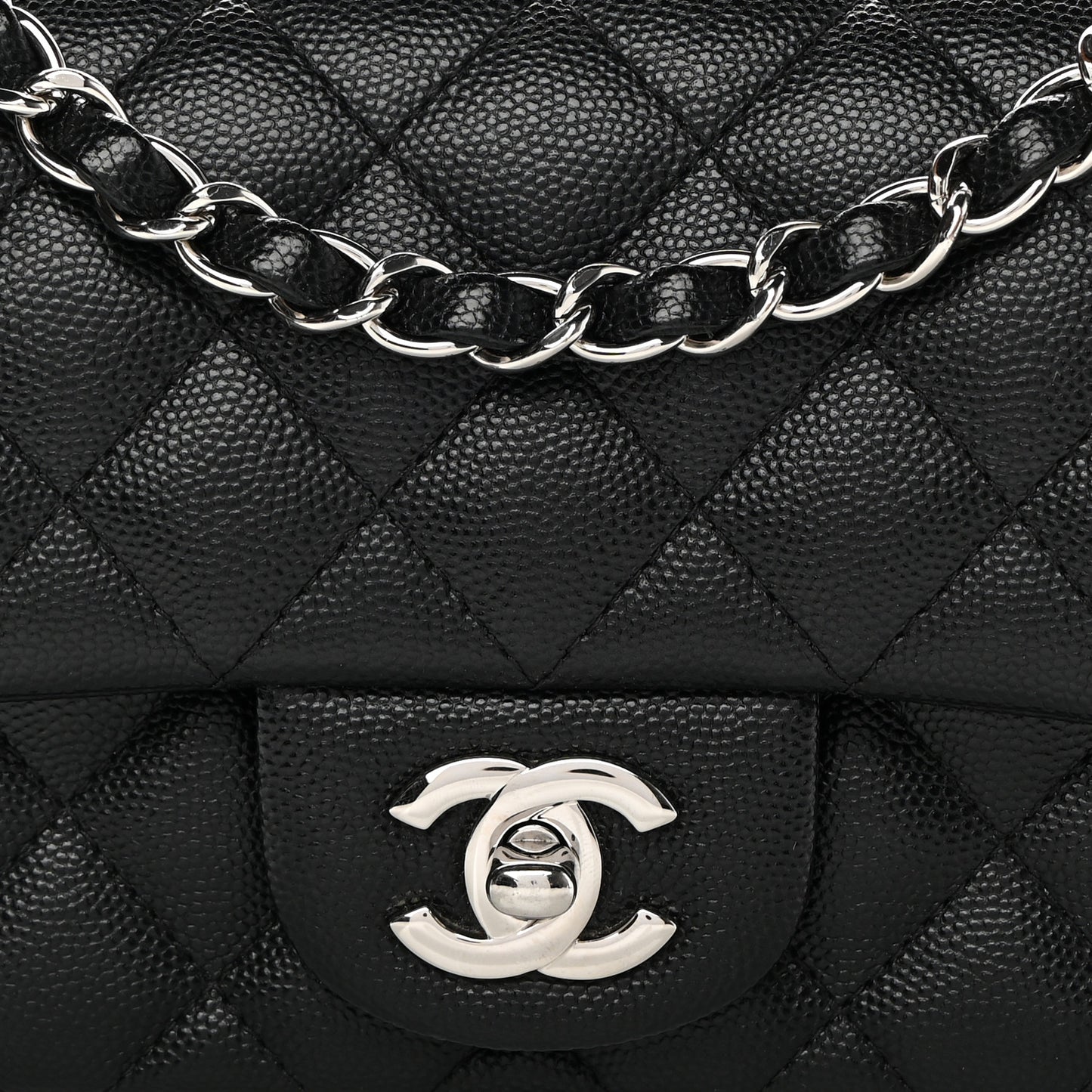 Caviar Quilted Mini Rectangular Flap Black