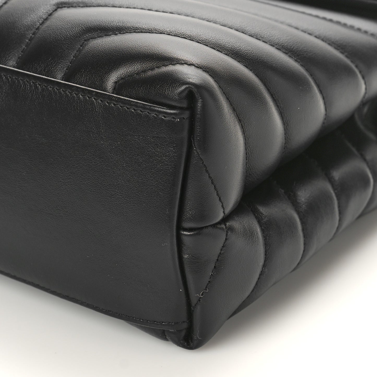Calfskin Y Quilted Monogram Monochrome Medium Loulou Chain Satchel Black