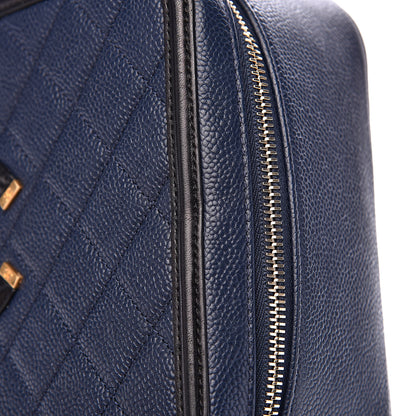Chanel Caviar Quilted Large CC Filigree Vanity Case Navy Black 13 of 16