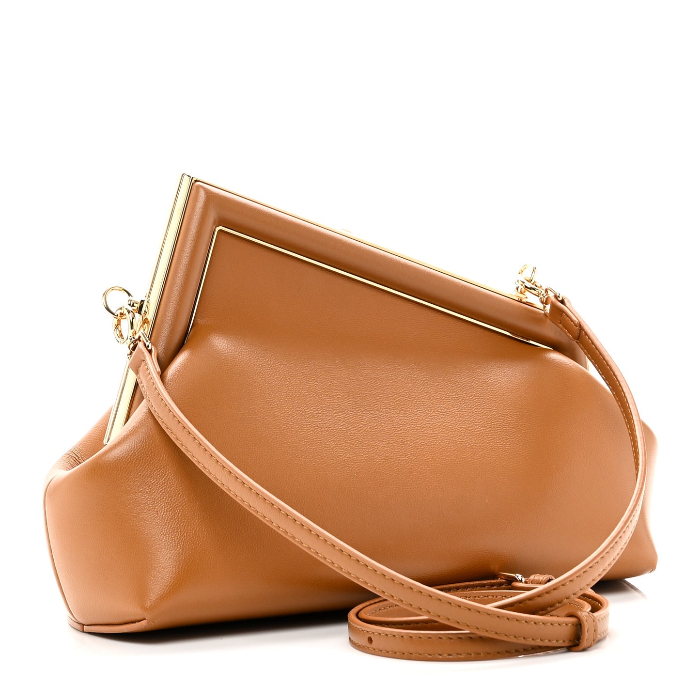 Shiny Nappa Small Fendi First Caramello