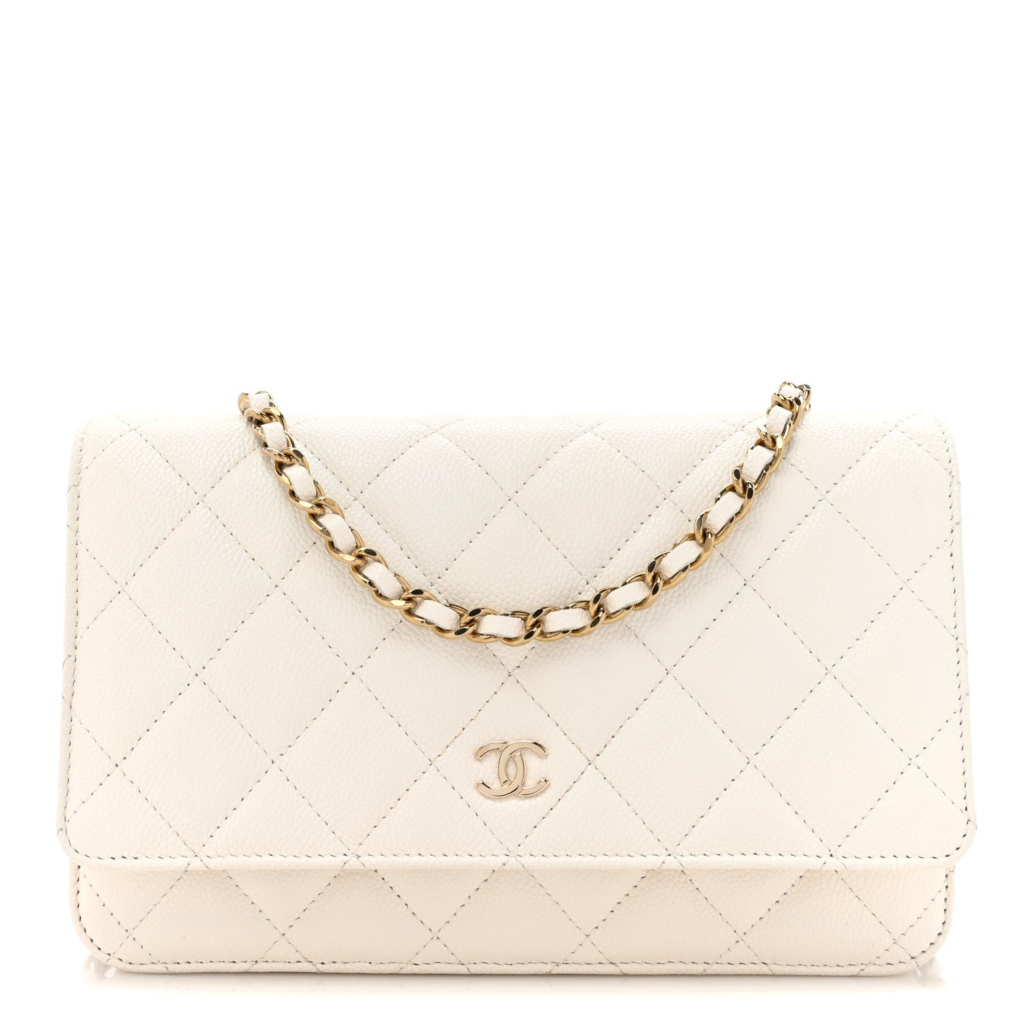 Chanel Caviar Quilted Wallet On Chain WOC White 1 of 12