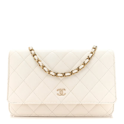 Chanel Caviar Quilted Wallet On Chain WOC White 1 of 12