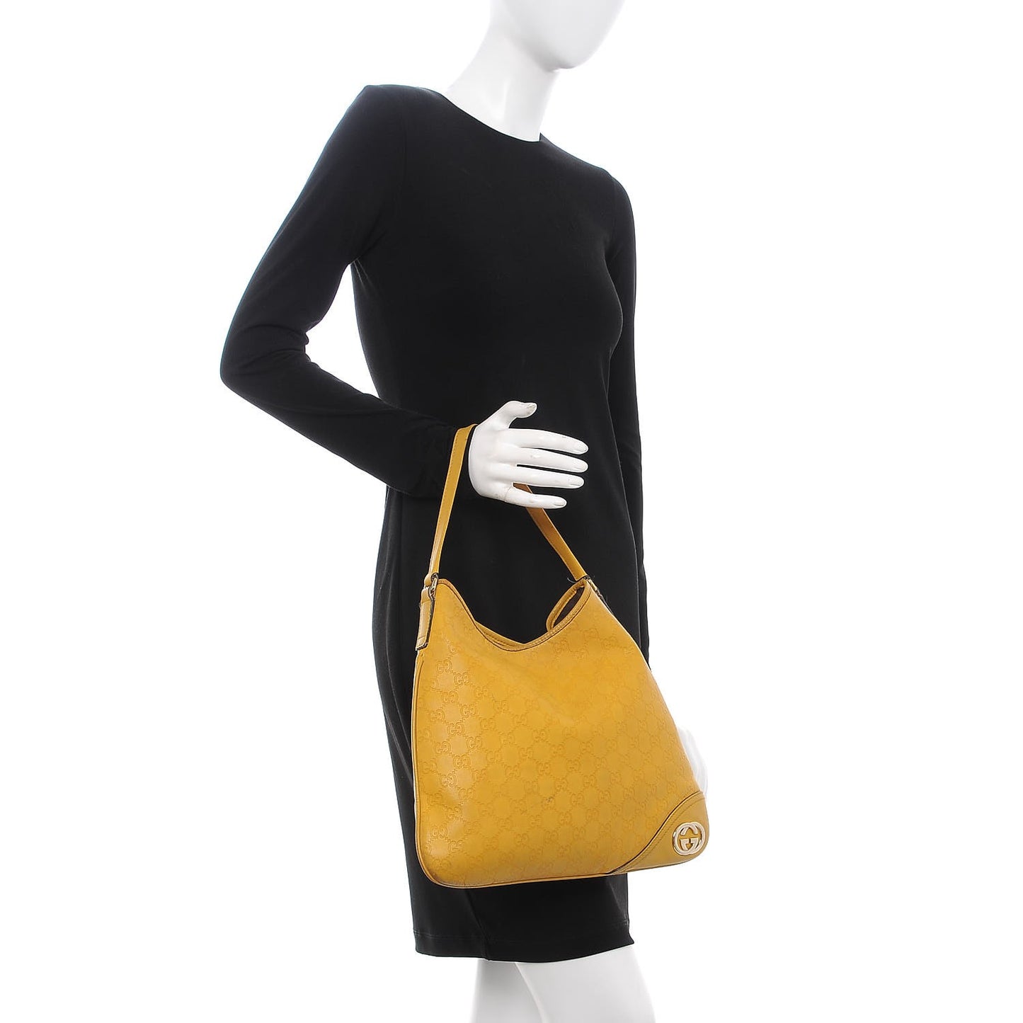 Guccissima Medium New Britt Hobo Yellow