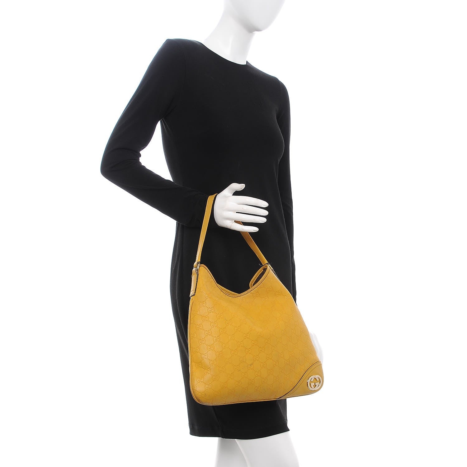 Gucci Guccissima Medium New Britt Hobo Yellow 2 of 26