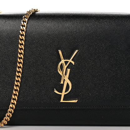 Saint Laurent Grain De Poudre Medium Classic Monogram Kate Satchel Black 8 of 10