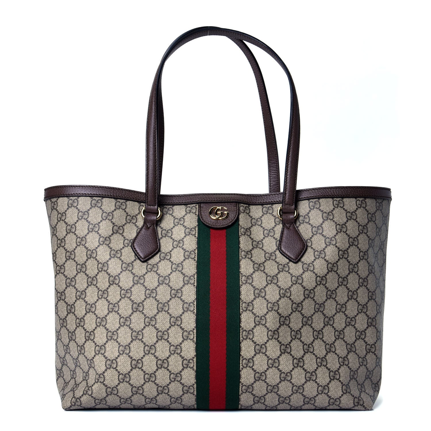 Gucci GG Supreme Monogram Medium Ophidia Shopping Tote Brown 1 of 4