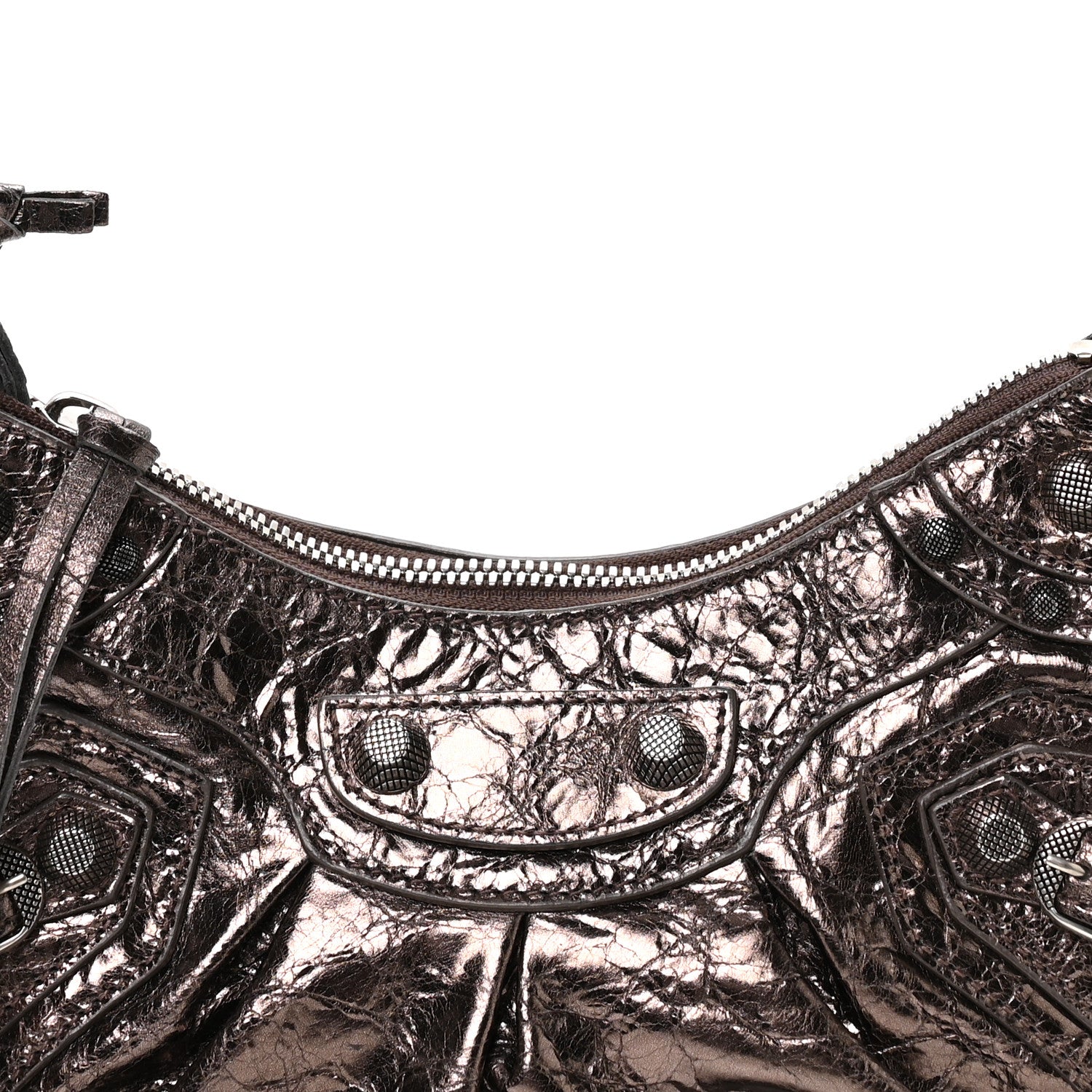 Balenciaga Metallic Agneau Arena Le Cagole Shoulder Bag XS Dark Bronze 9 of 11