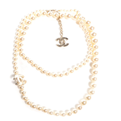 Chanel Pearl CC Long Necklace Light Gold 1 of 6