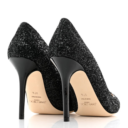 Jimmy Choo Coarse Glitter Abel 100 Pumps 37.5 Black 4 of 8