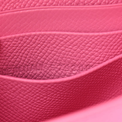 Balenciaga Signature Grained Calfskin Logo Ville Wallet on Chain Bubble Gum Black 7 of 10