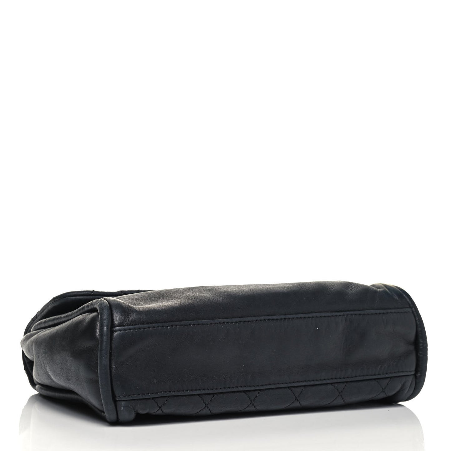 Lambskin Quilted Large Mademoiselle Flap Black