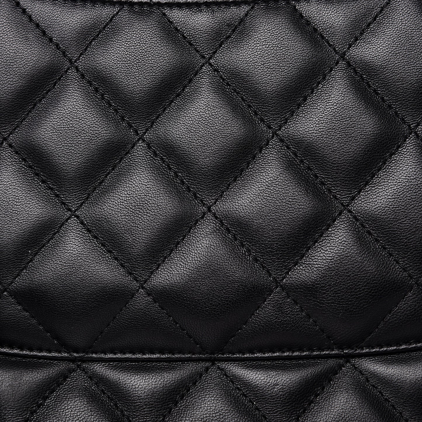 Lambskin Quilted Jumbo Double Flap Black