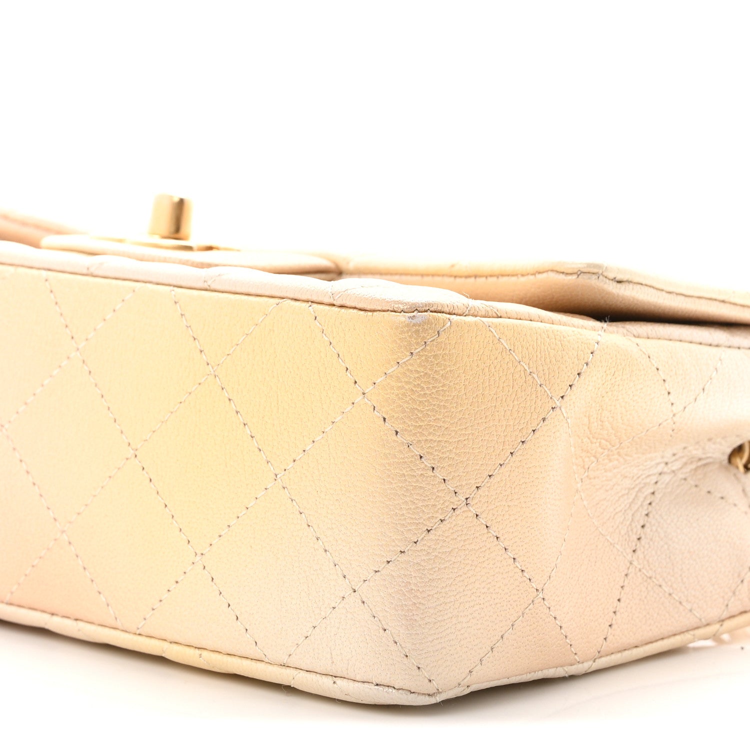 Chanel Metallic Goatskin Quilted Mini Rectangular Flap Gold 9 of 10