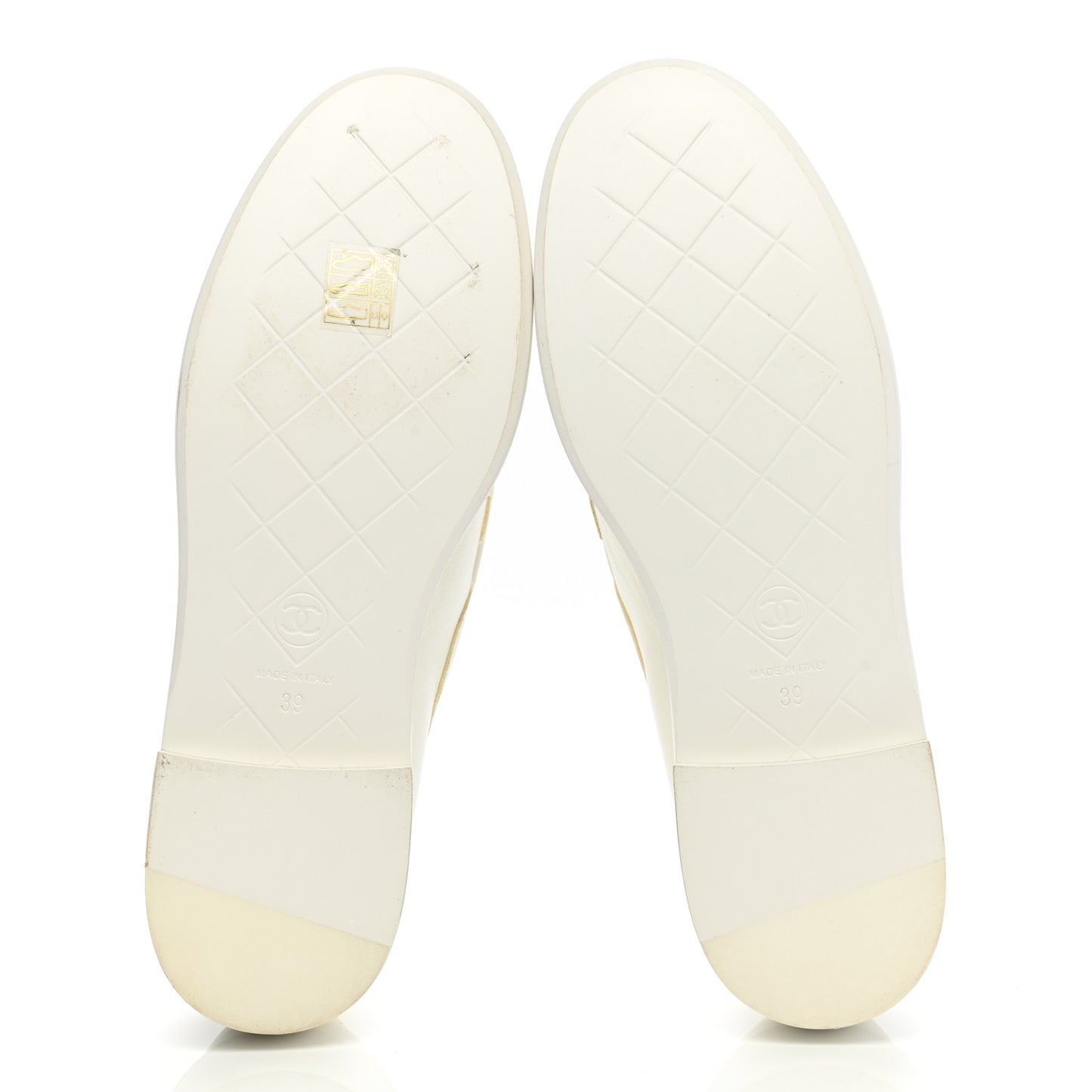 Lambskin Quilted CC Turnlock Loafers 39 White