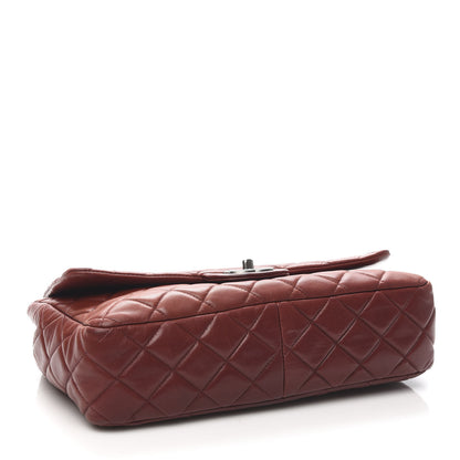 Chanel Lambskin Quilted Jumbo Single Flap Dark Red 4 of 13