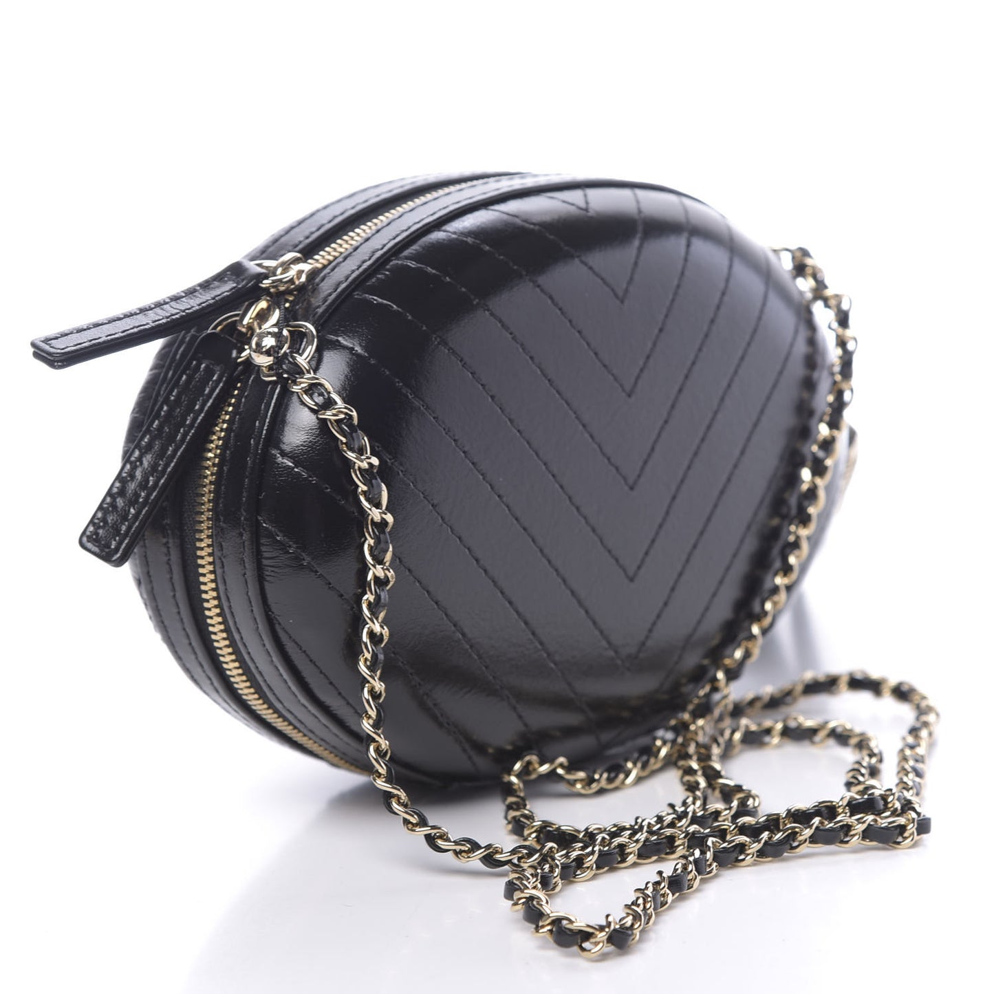 Lambskin Embroidered Chevron Quilted La Pausa Tassel Clutch Black