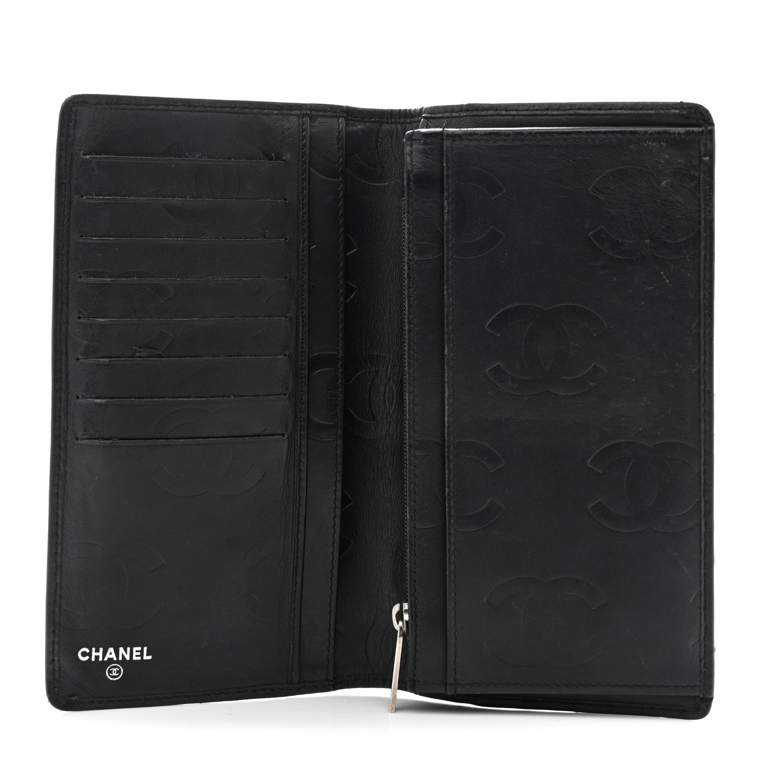Chanel Calfskin Quilted Cambon Yen Wallet Black 5 of 9