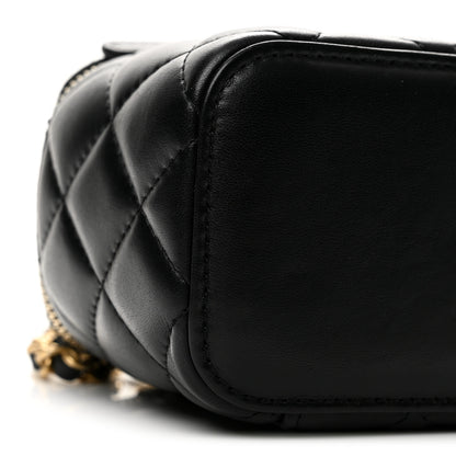Chanel Lambskin Quilted Mini Pearl Crush Vanity Case With Chain Black 9 of 13