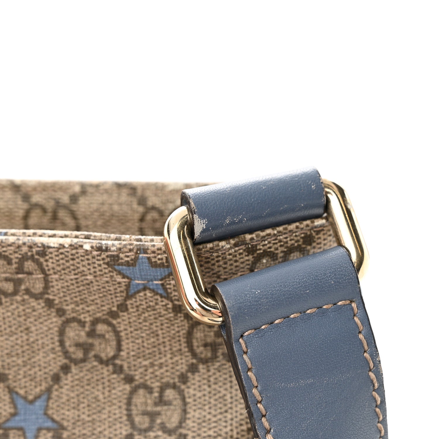 Gucci Monogram GG Supreme Stars Small Flat Messenger Bag Light Blue 17 of 17