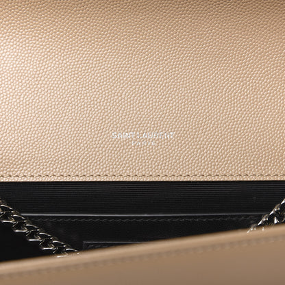 Saint Laurent Grain De Poudre Medium Monogram Kate Satchel Dark Beige 6 of 10