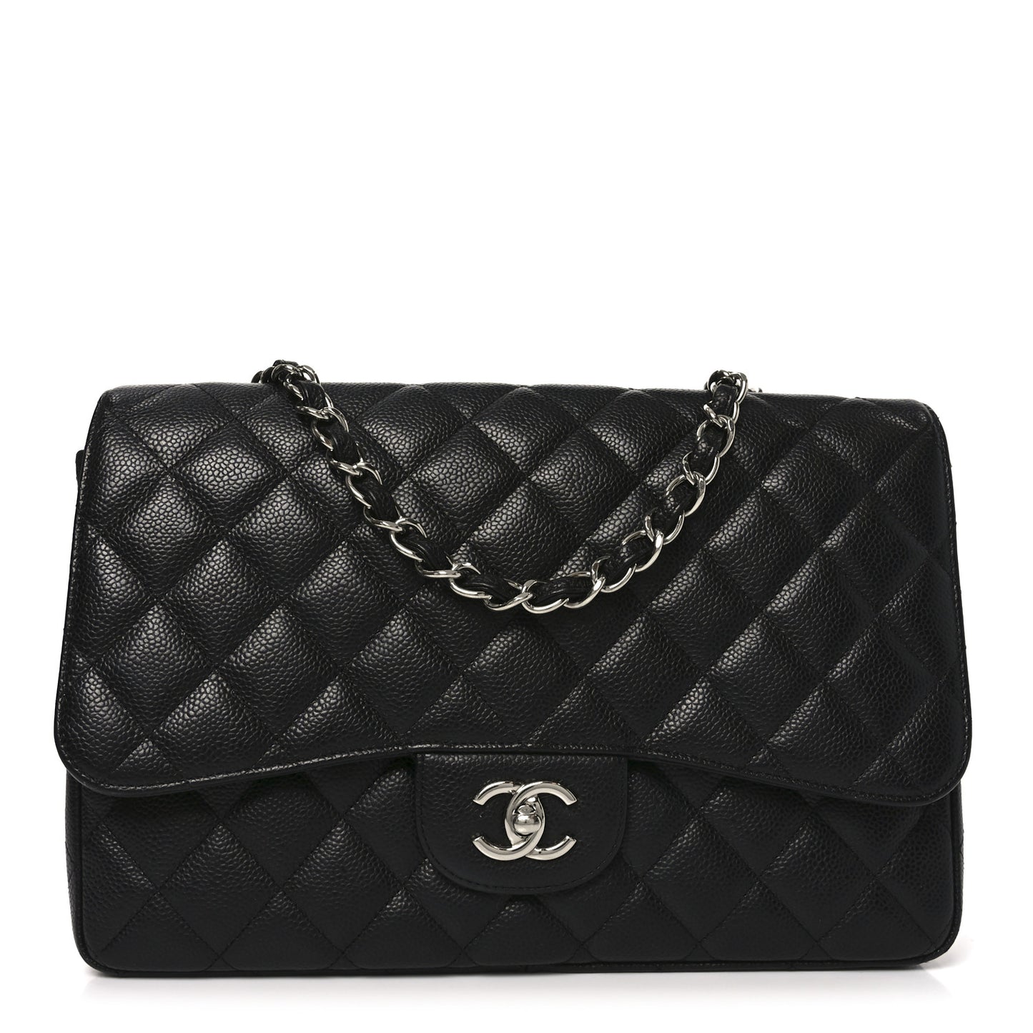 Caviar Quilted Jumbo Single Flap Black