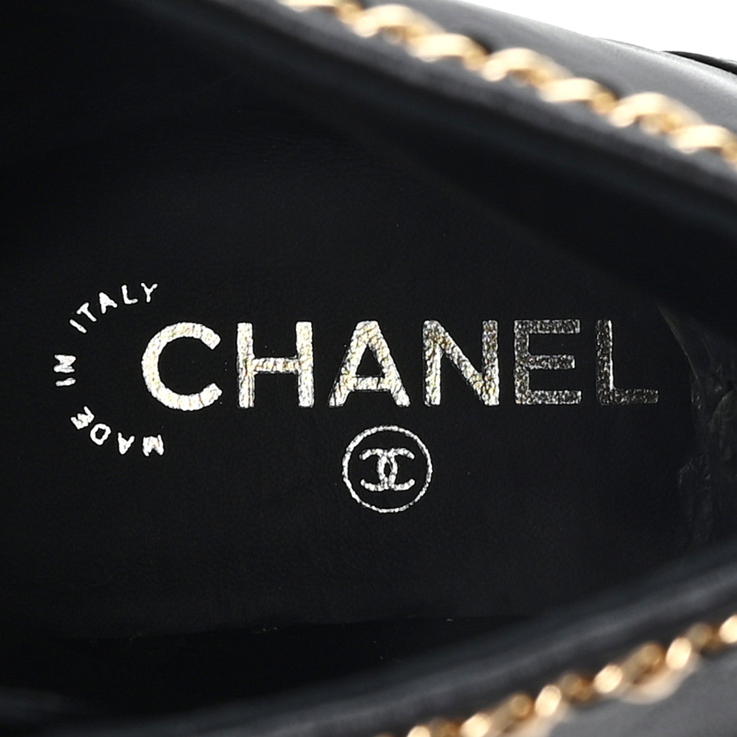 Chanel Lambskin Grosgrain Cap Toe Chain Short Boots 38 Black 8 of 9