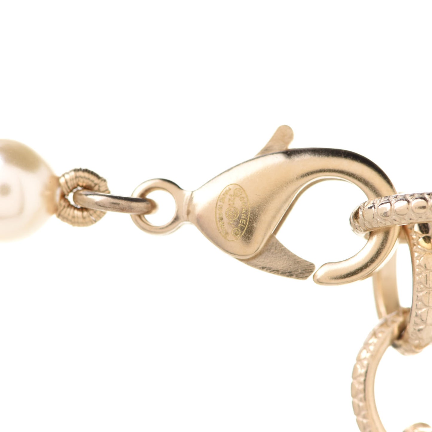 Pearl CC 100th Anniversary Necklace Light Gold