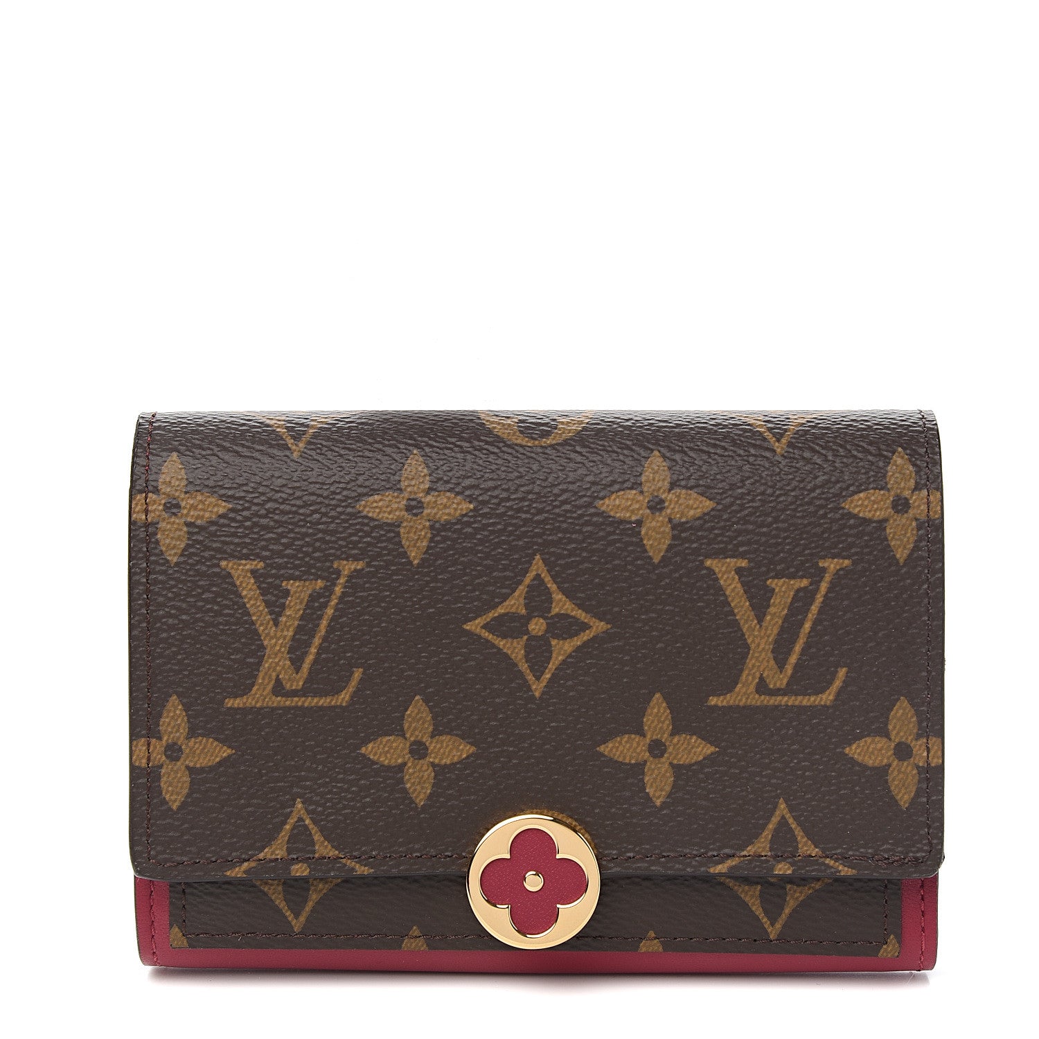 Louis Vuitton Monogram Flore Compact Wallet Fuchsia 1 of 5