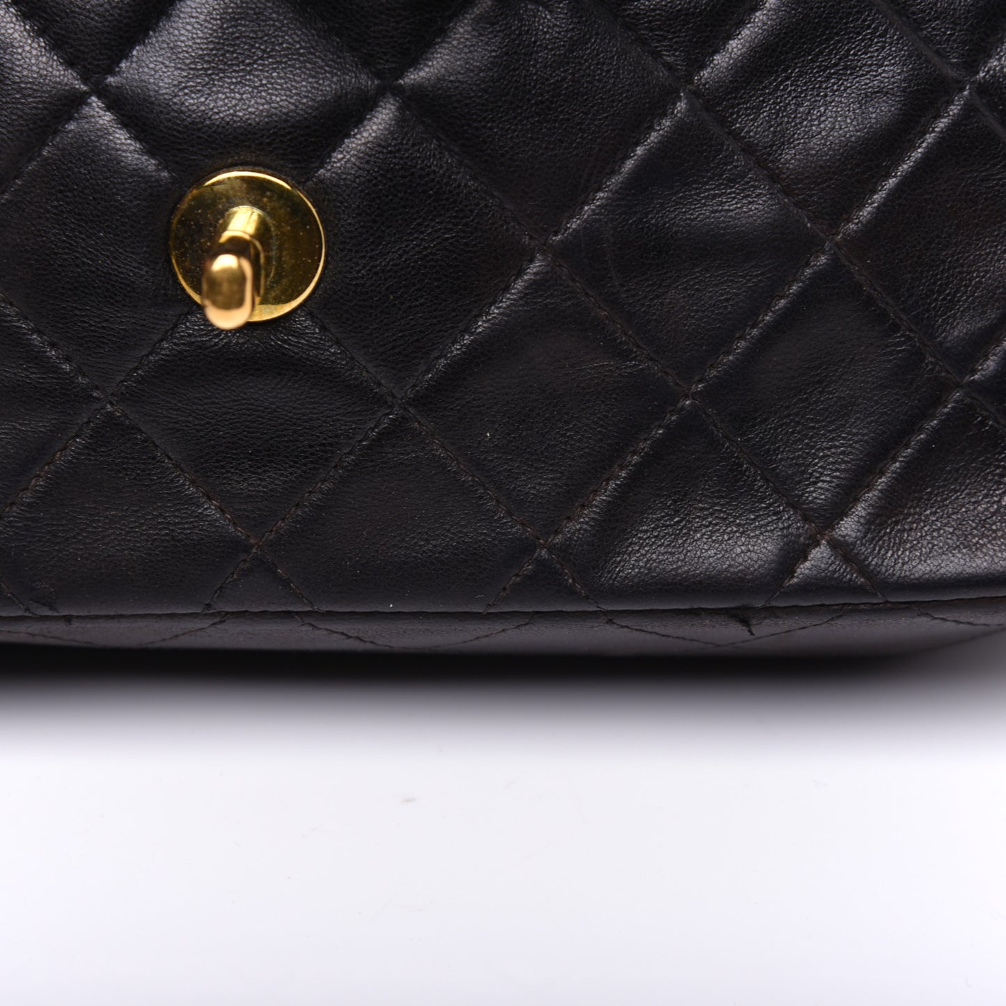 Lambskin Quilted Small Double Flap Black