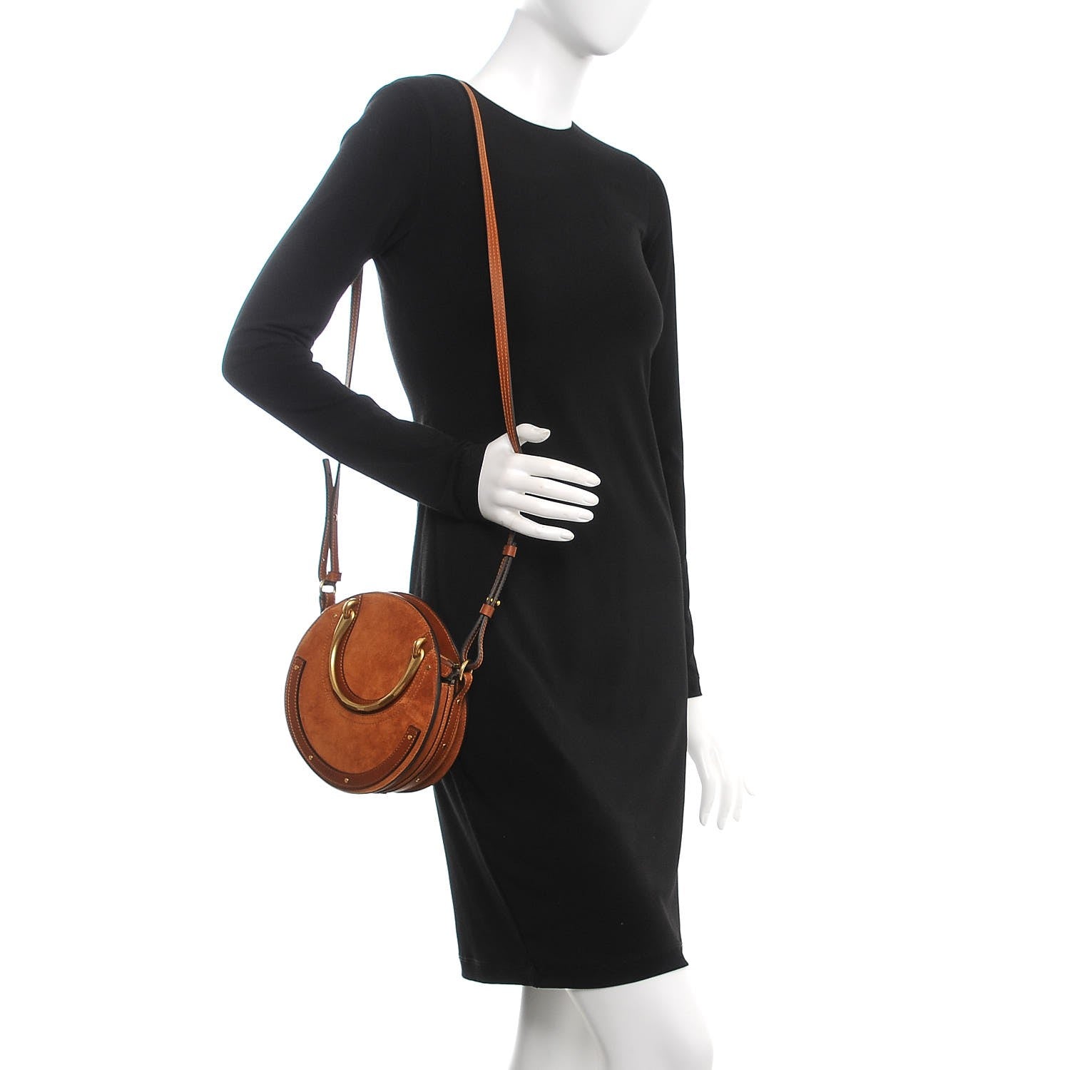 Chloe Calfskin Suede Small Pixie Bag Caramel 2 of 6