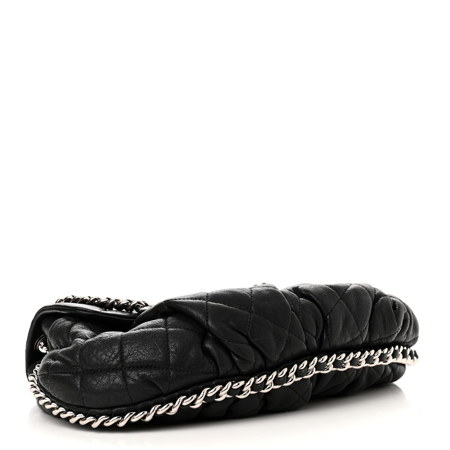 Chanel Washed Lambskin Quilted Medium Chain Around Messenger Black 4 of 14