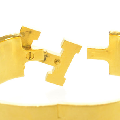 Hermes Enamel Clic Clac H Bracelet Wide Orange Gold 6 of 6