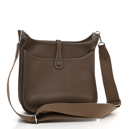 Hermes Taurillon Clemence Evelyne III PM Etoupe 3 of 9