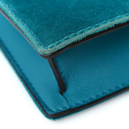 Gucci Velvet Super Mini Dionysus Shoulder Bag Pavone Cyan 7 of 9
