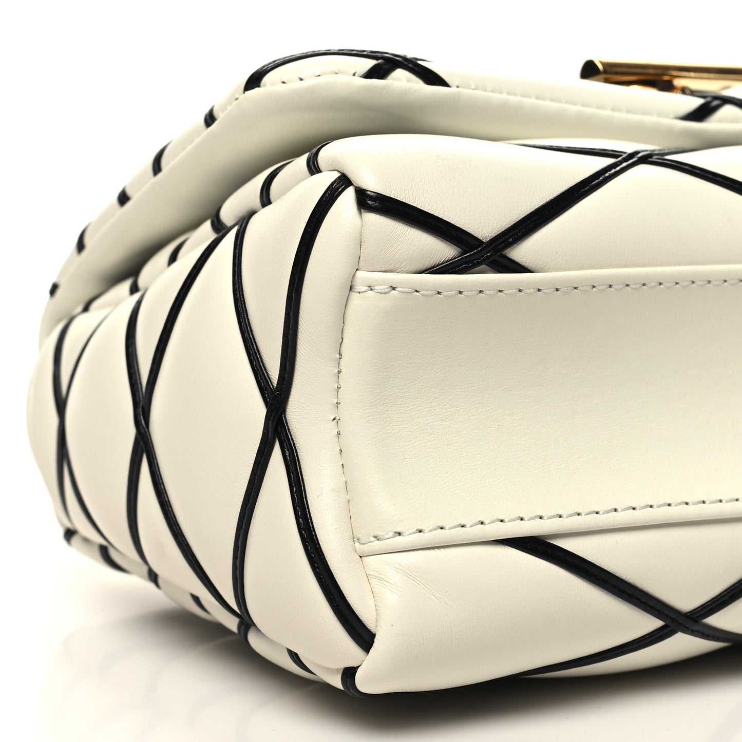 Lambskin Malletage Top Handle GO-14 MM White Black