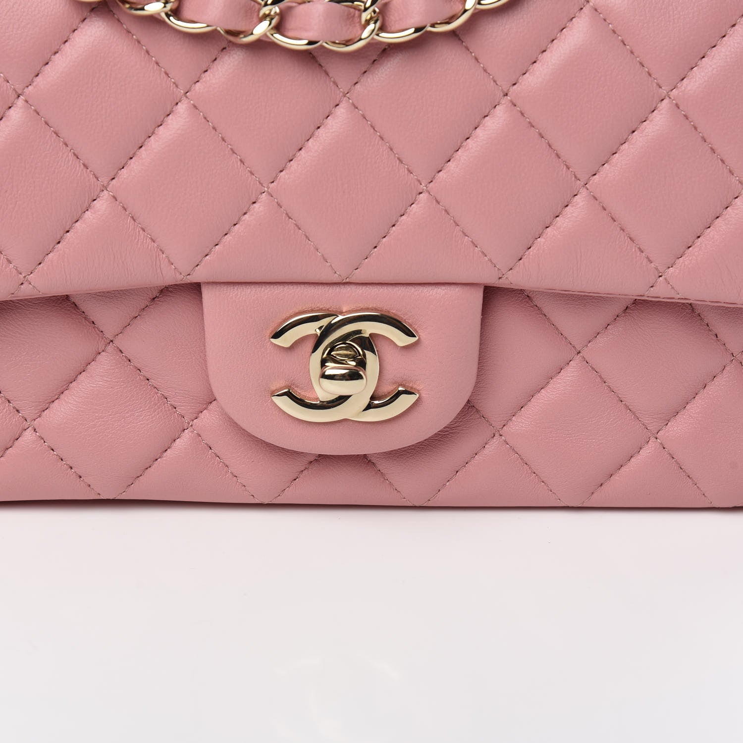Chanel Lambskin Quilted Mini Rectangular Flap Pink 9 of 10