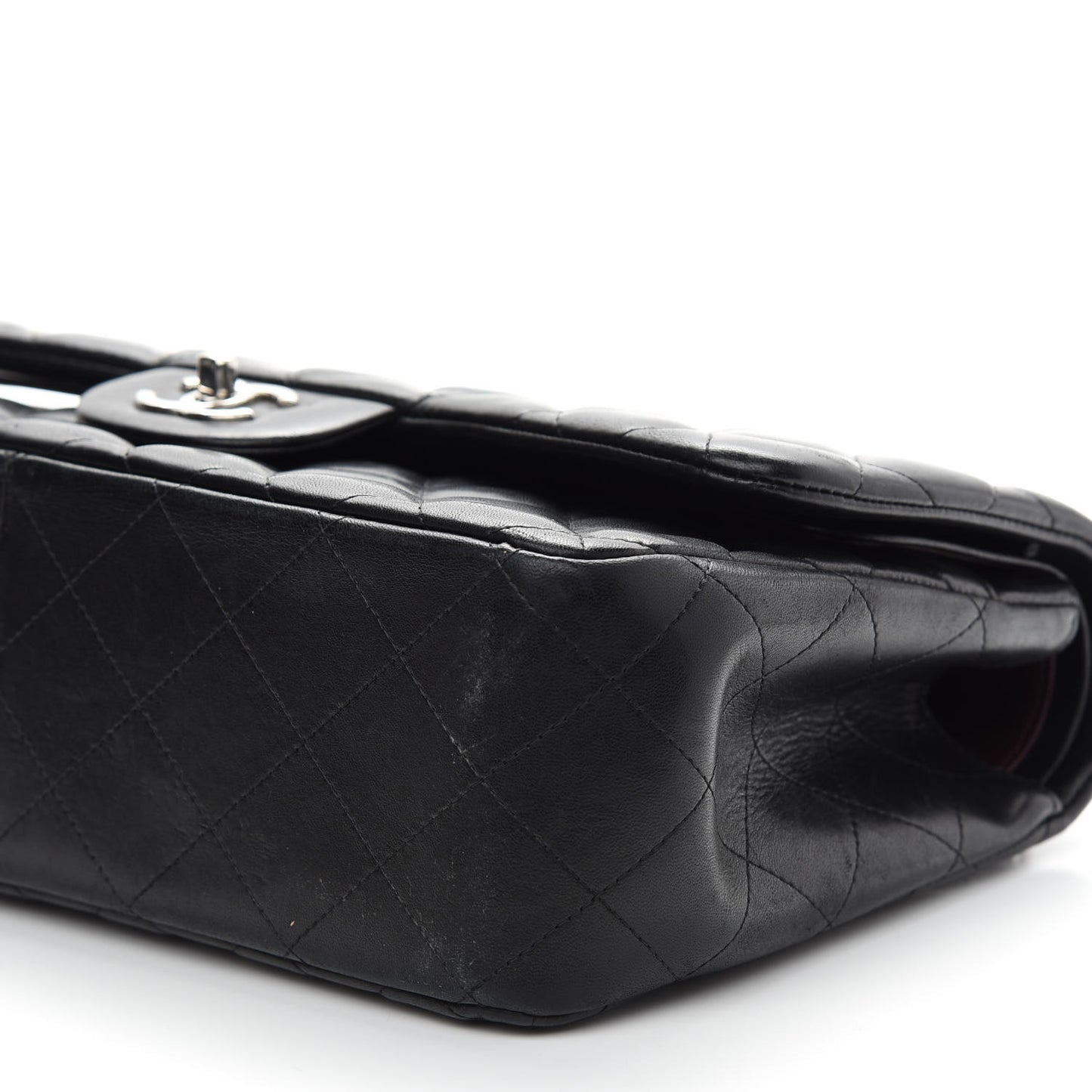 Lambskin Quilted Jumbo Double Flap Black